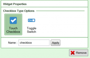 Screenshot of the Check Box widget