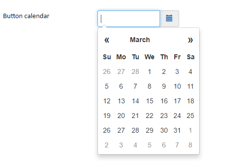 Screenshot of an example of the Calendar widget