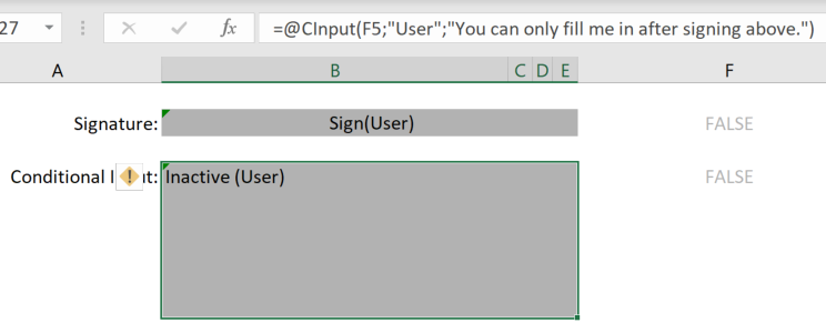 Screenshot of a CINPUT function