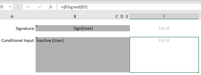 Screenshot of the signed function