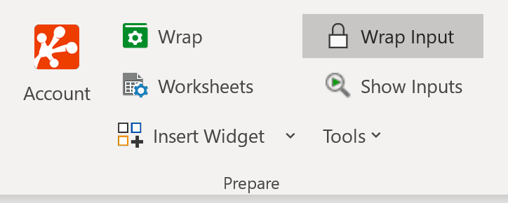 Screenshot of the Prepare section of the WrapCreator ribbon