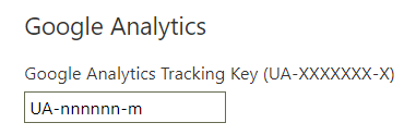 Screenshot of the Google Analytics setting for a Wrapsite