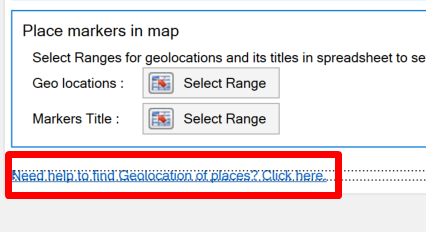 Screenshot of the link to the Map Helper tool from the advanced settings of the Google Map widget