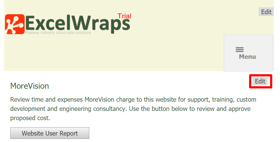 Screenshot of a Wrapsite web page where we want to insert a MyWraps report link