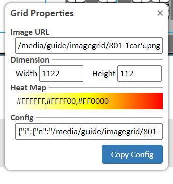 Screenshot of the Grid Properties window in ImageGrid